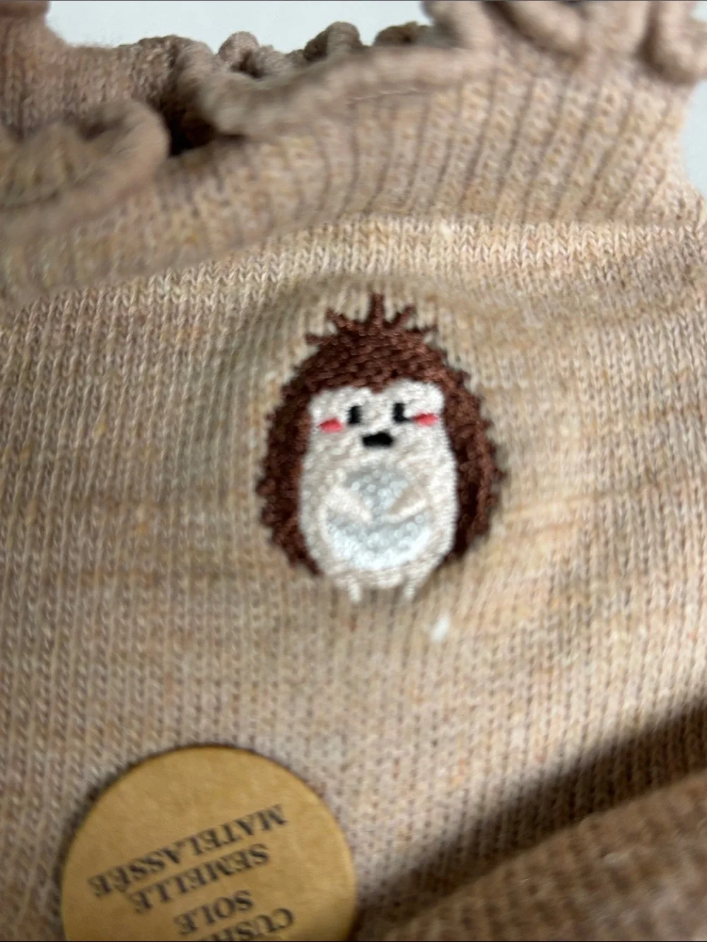 New Born Socks Women’s 4 Pair Brown Wool Blend Quarter Sock Casual Fall Hedgehog